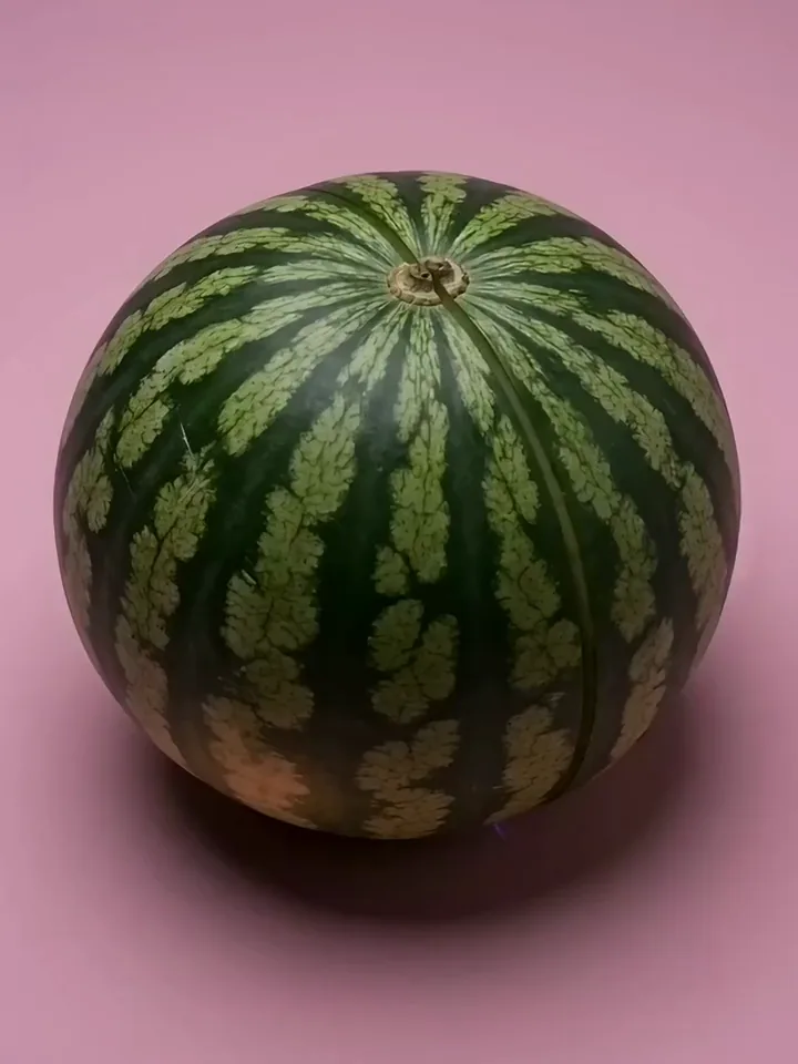 KI-generiertes Video einer Wassermelone, die aufbricht und eine leuchtende Galaxie freigibt
