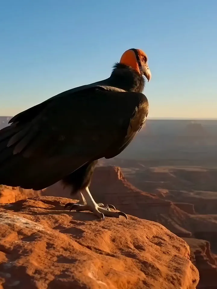 Runway Gen-4 Turbo video of a California condor taking off from a red canyon ledge