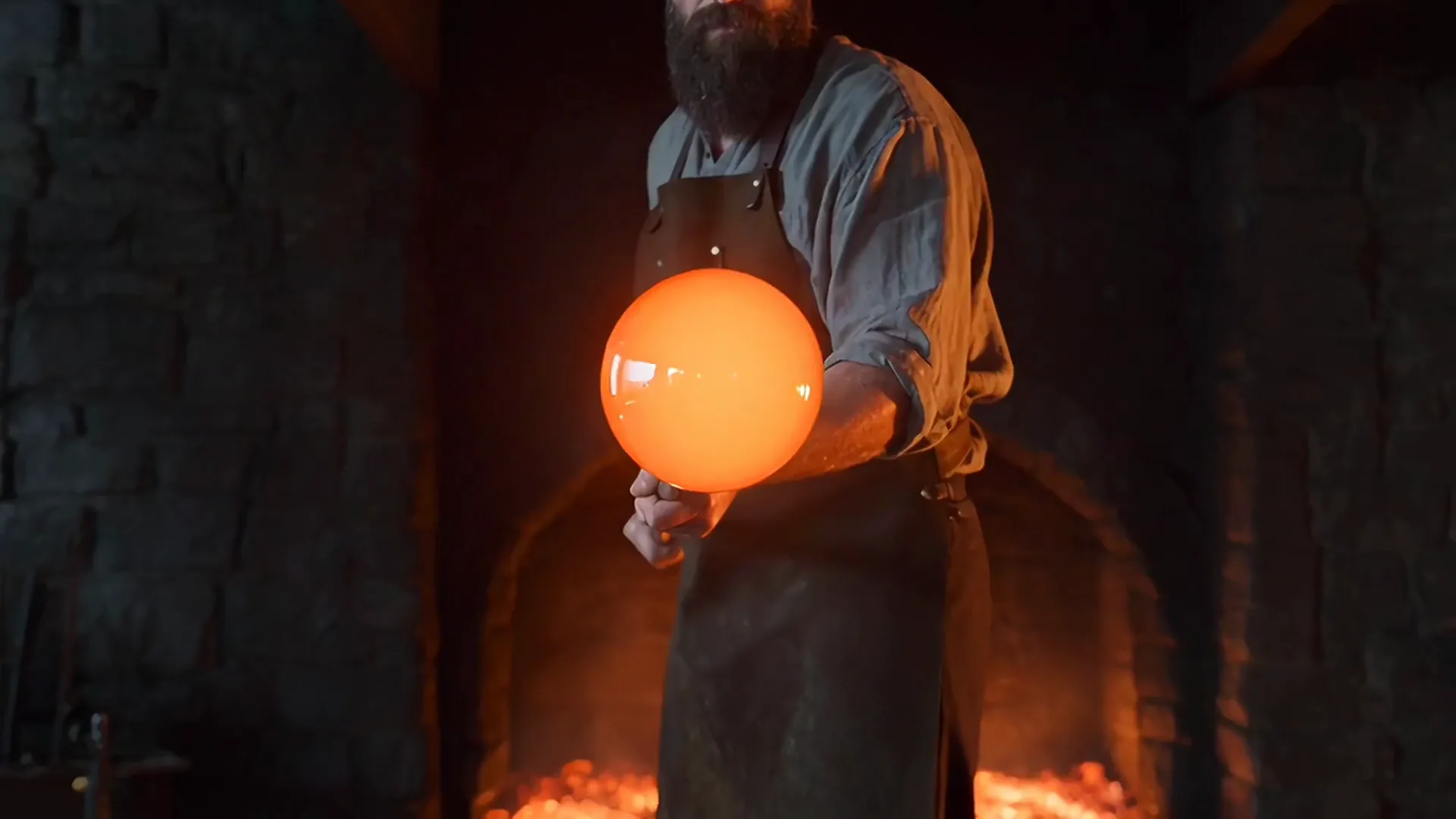LTX-2 video of a glassblower's glowing orb bursting into a swarm of amber glass butterflies, An orca breaking up through the ice floor of a frozen ballroom under a chandelier, A fencer in white lunging as a cloud of chalk bursts around her red sash, Origami cranes lifting off the rooftops of a paper city at dawn