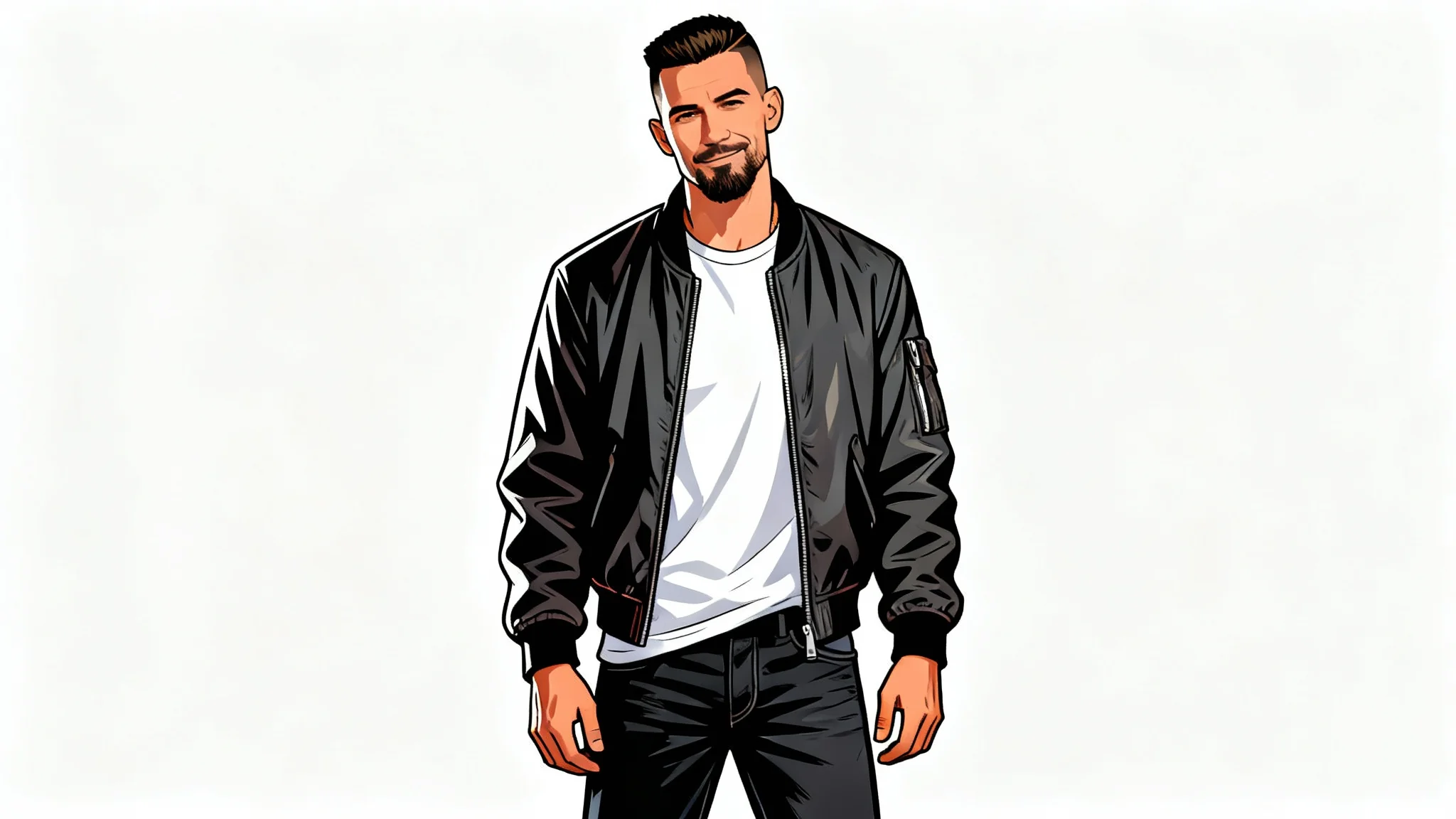 A digital illustration of a male character created in the iconic art style of the Grand Theft Auto V video game, shown from the chest up against a plain white background.