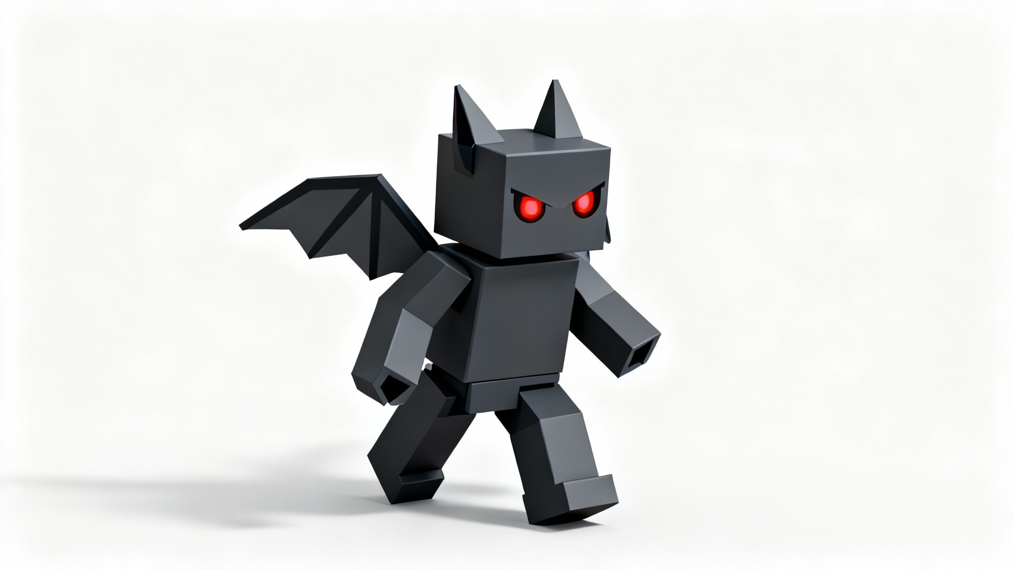 A 3D model of a blocky, low-poly bat in the style of Roblox, shown against a clean white background.