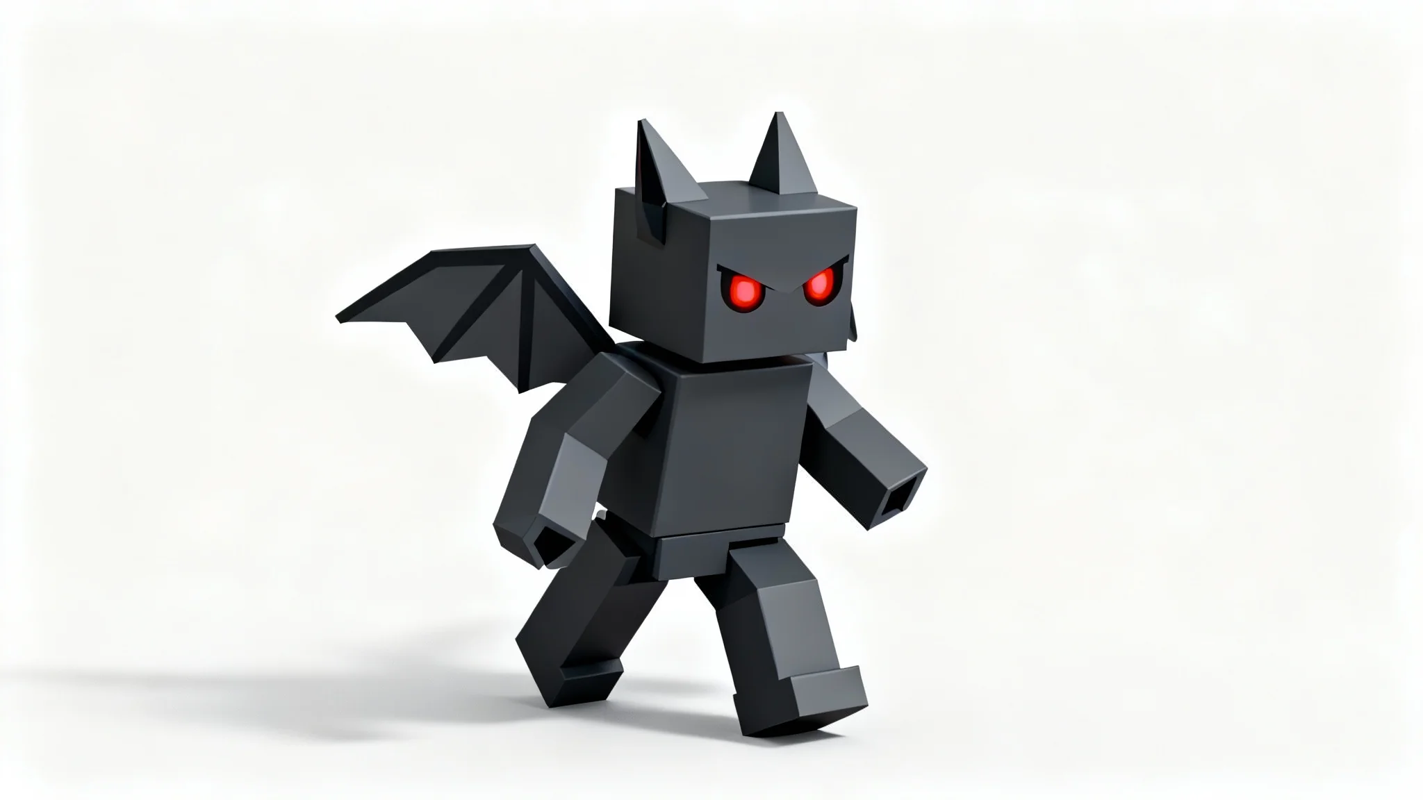 A 3D model of a blocky, low-poly bat in the style of Roblox, shown against a clean white background.