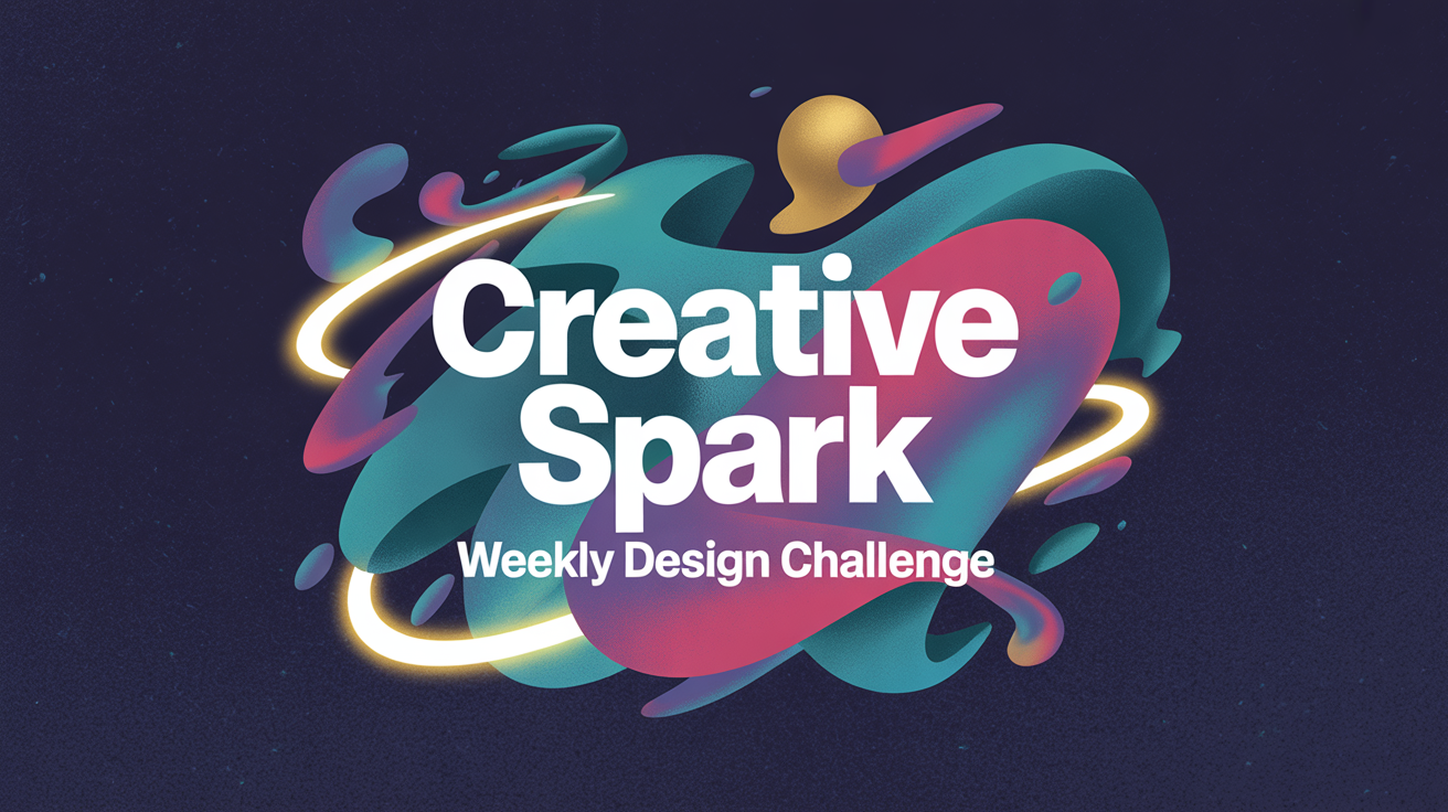 A finished YouTube intro screen for a channel called 'Creative Spark'. It features the title in bold white text against a dark background with colorful, energetic graphic elements and light streaks.