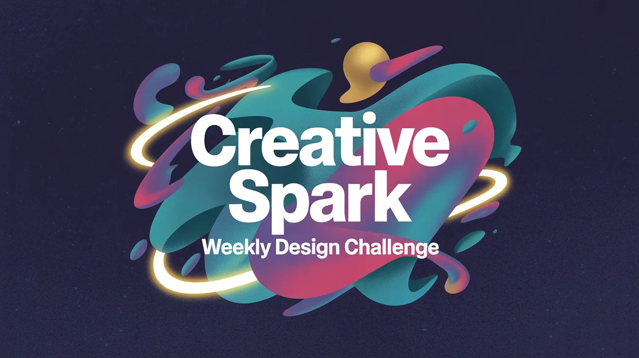 A finished YouTube intro screen for a channel called 'Creative Spark'. It features the title in bold white text against a dark background with colorful, energetic graphic elements and light streaks.