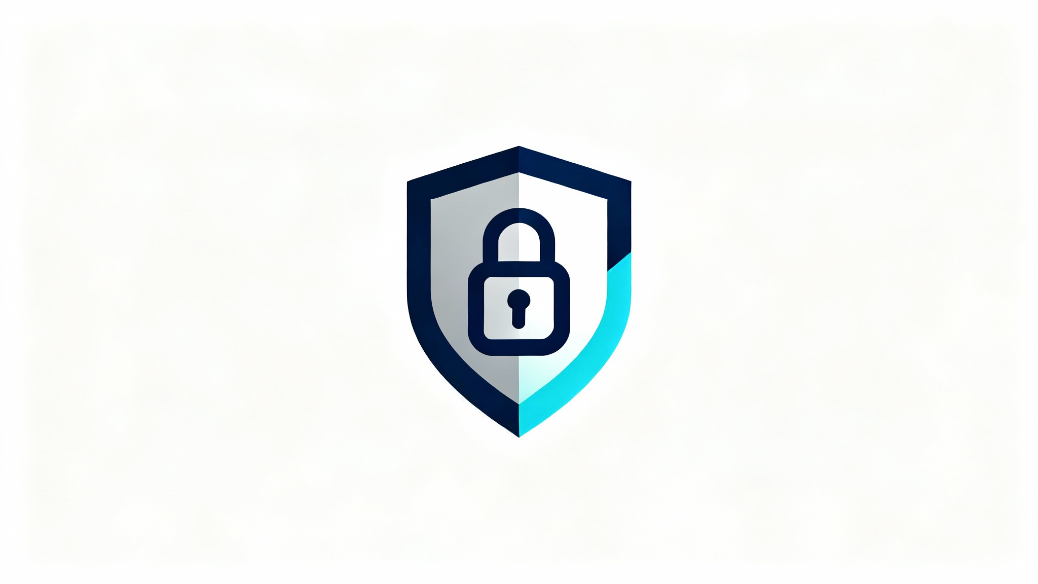 A modern data protection logo featuring a stylized shield in navy blue and gray, with a cyan accent representing a digital lock, set against a clean white background.