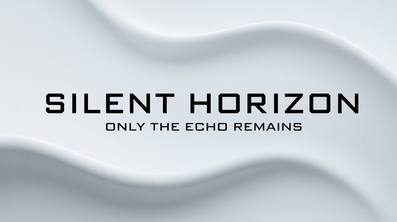 A mockup of a cinematic movie title card for a film titled 'SILENT HORIZON', demonstrating a bold and elegant font choice on a clean white background.