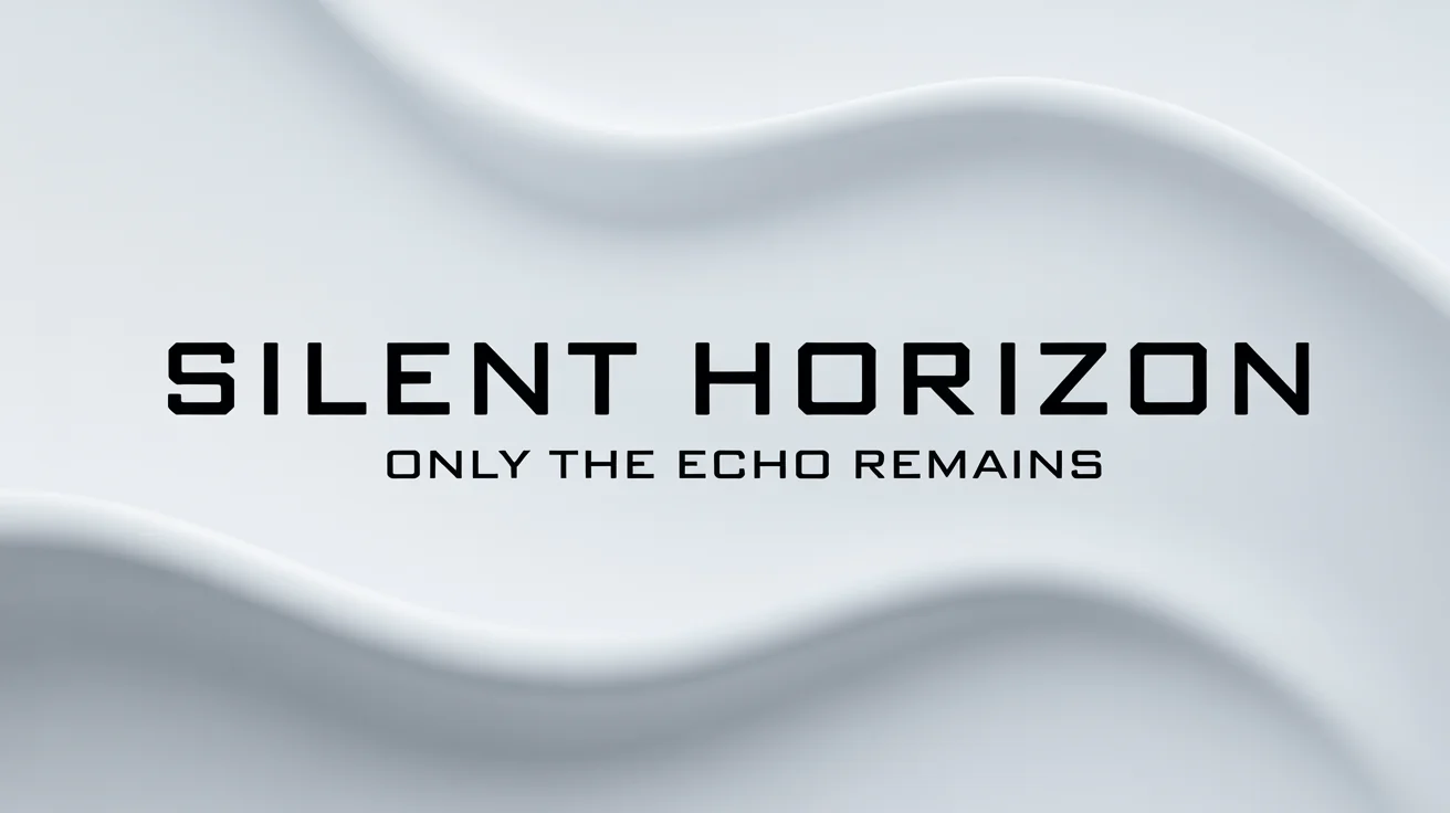 A mockup of a cinematic movie title card for a film titled 'SILENT HORIZON', demonstrating a bold and elegant font choice on a clean white background.
