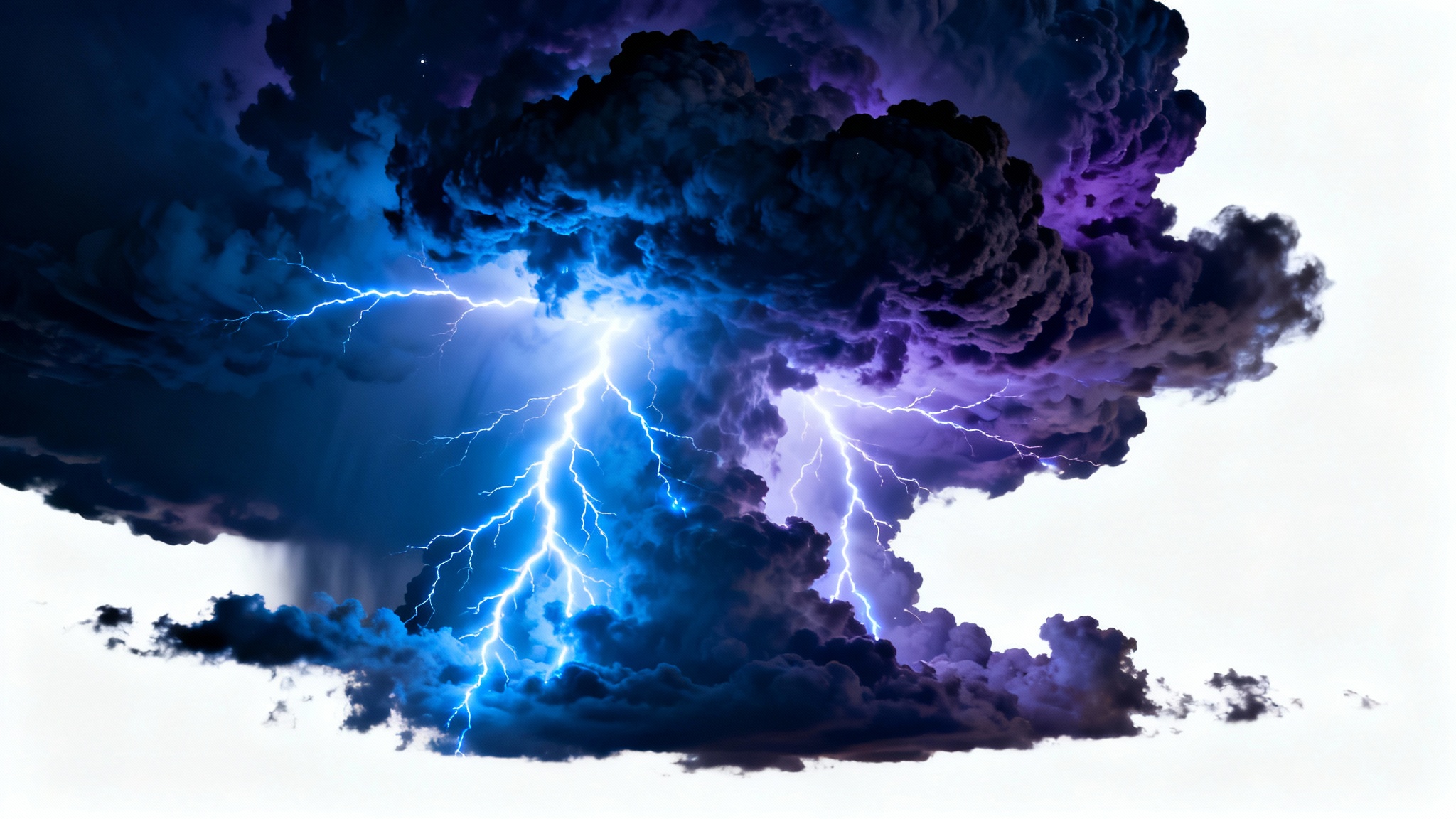 A dramatic background image depicting a dark, stormy sky filled with brilliant, forking lightning bolts, showcasing an intense and energetic scene.