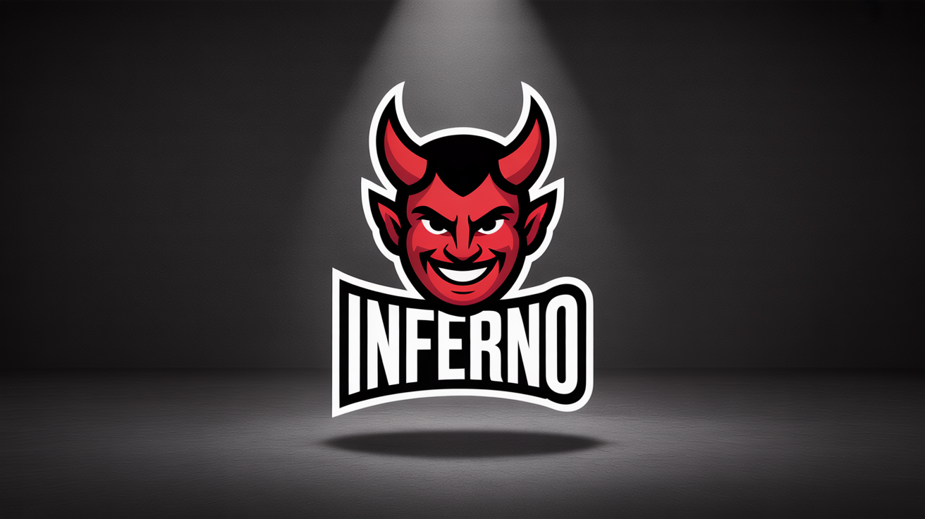 A professional logo for an esports team or brand, featuring a stylized red devil mascot and the word 'INFERNO' on a dark background.