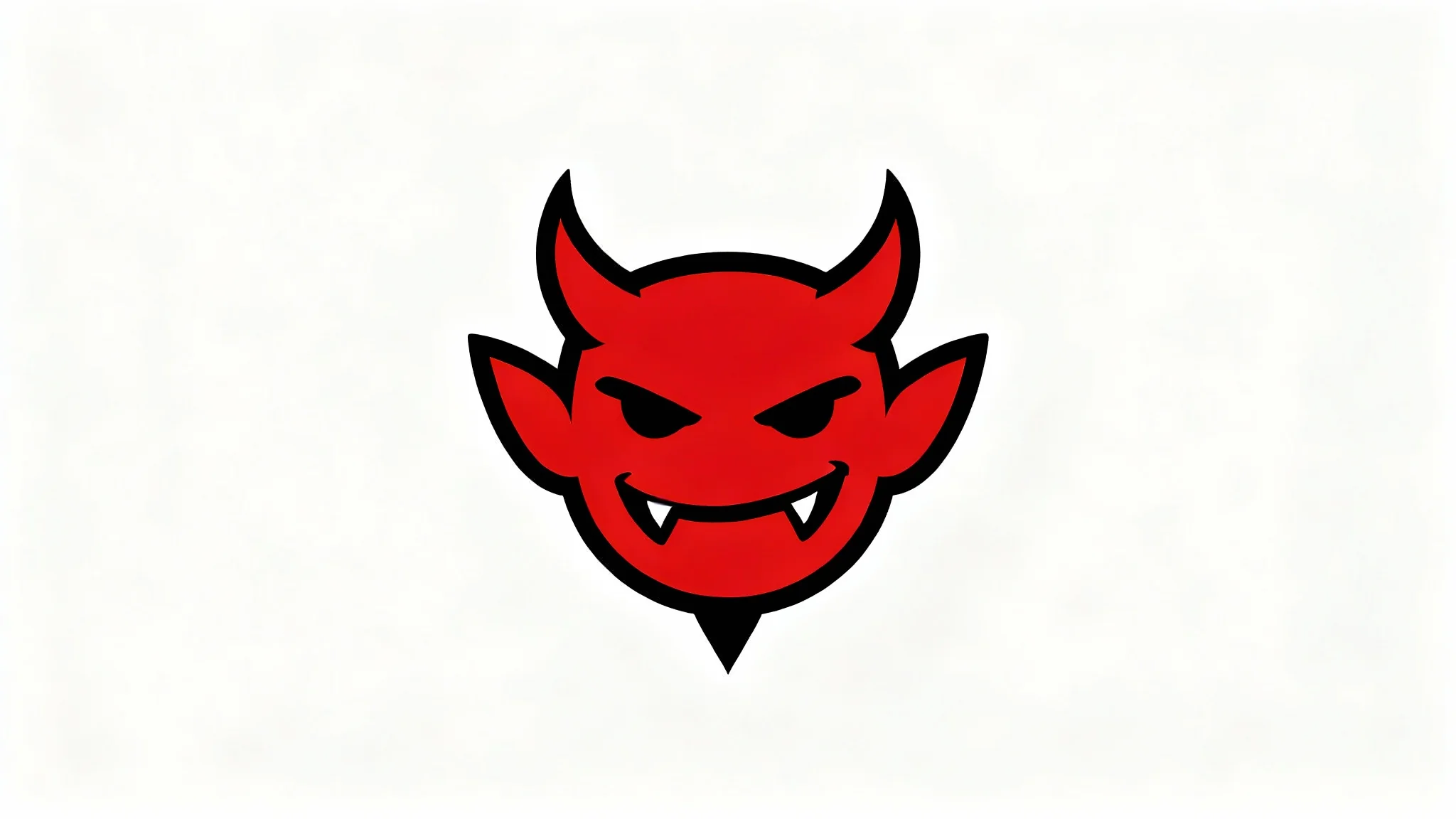 A modern vector logo of a mischievous red devil's head, designed with bold red and black lines on a clean white background.
