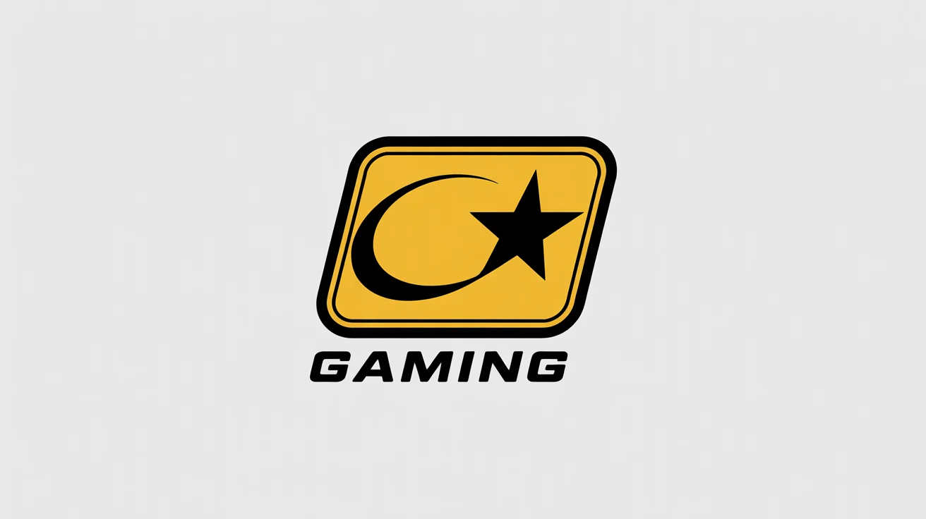 A professionally designed logo in the style of Rockstar Games, featuring a yellow 'G' with an integrated black star and the word 'GAMING' below, on a white background.
