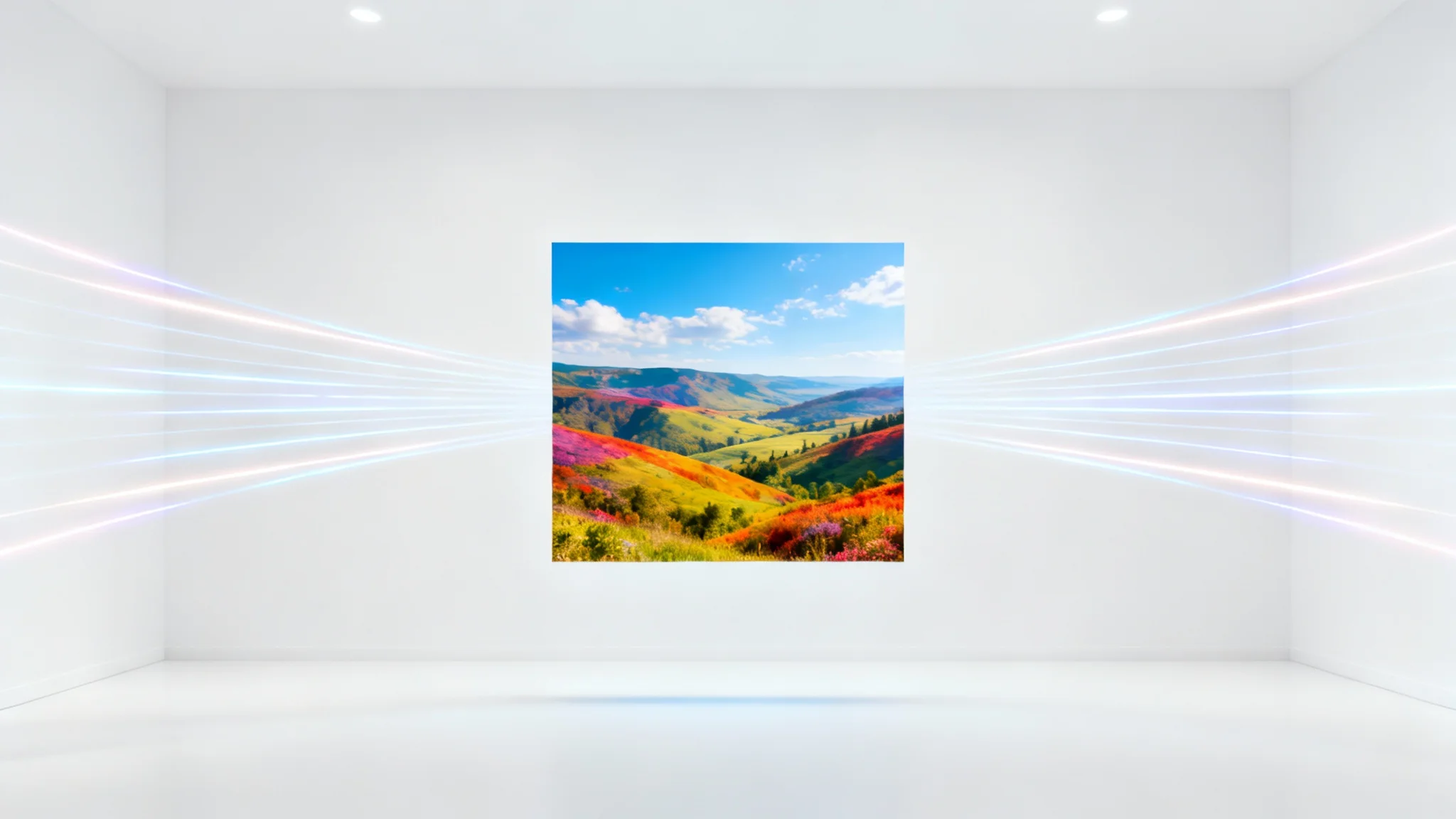 A visual metaphor for a square video converter, showing a wide landscape image being elegantly transformed into a perfect square on a clean white background.