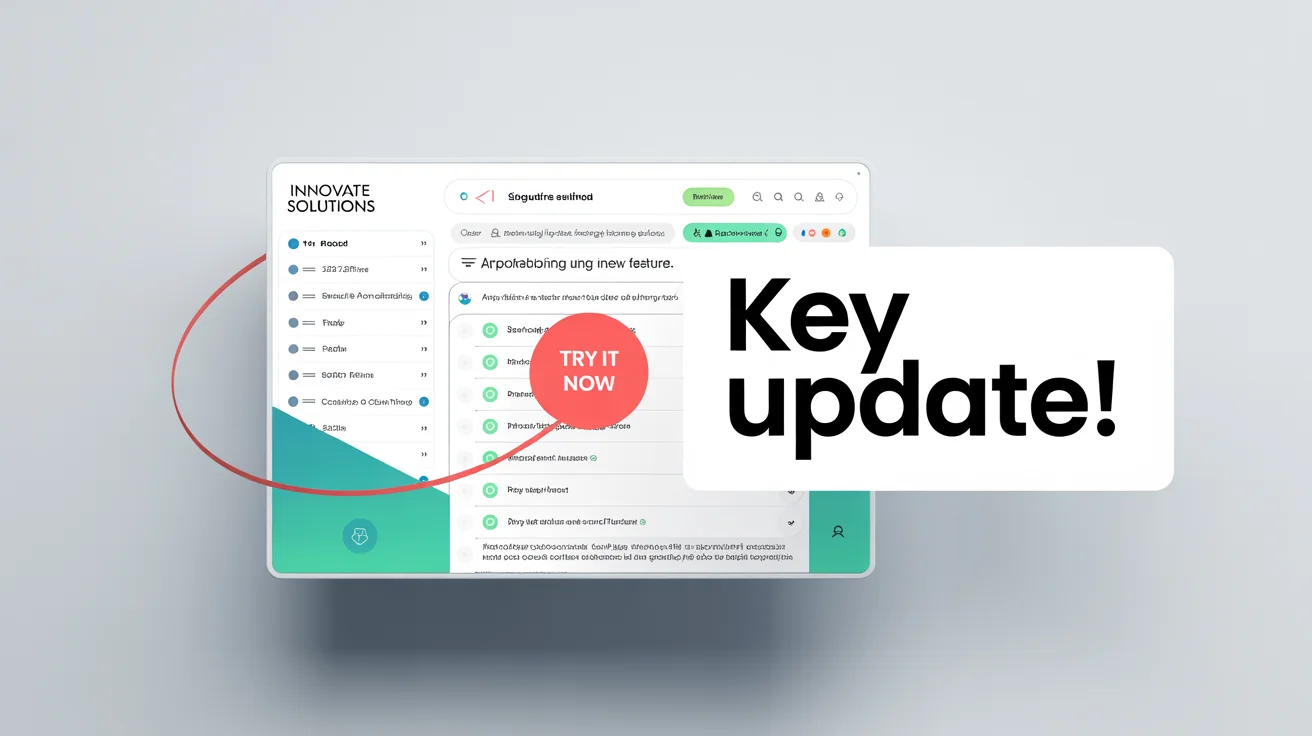 A polished screenshot of an email that has been edited to highlight a new feature, showing annotations like an arrow pointing to a button, a text callout box, and blurred-out private information.