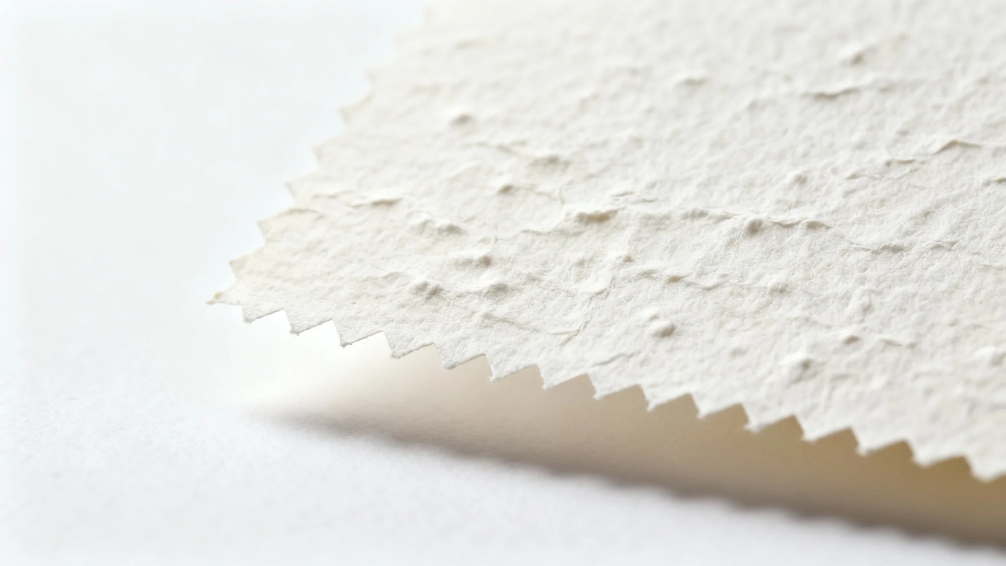 A close-up macro photograph of a sheet of textured watercolor paper on a clean white background, highlighting its fine grain and tooth.