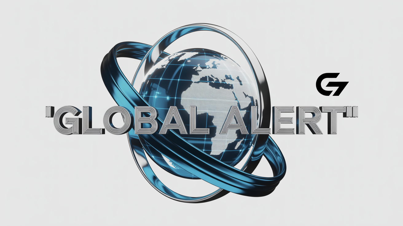 A 3D news intro graphic featuring a transparent blue globe with glowing lines, orbited by metallic shapes. The text 'BREAKING NEWS' is displayed in the foreground.