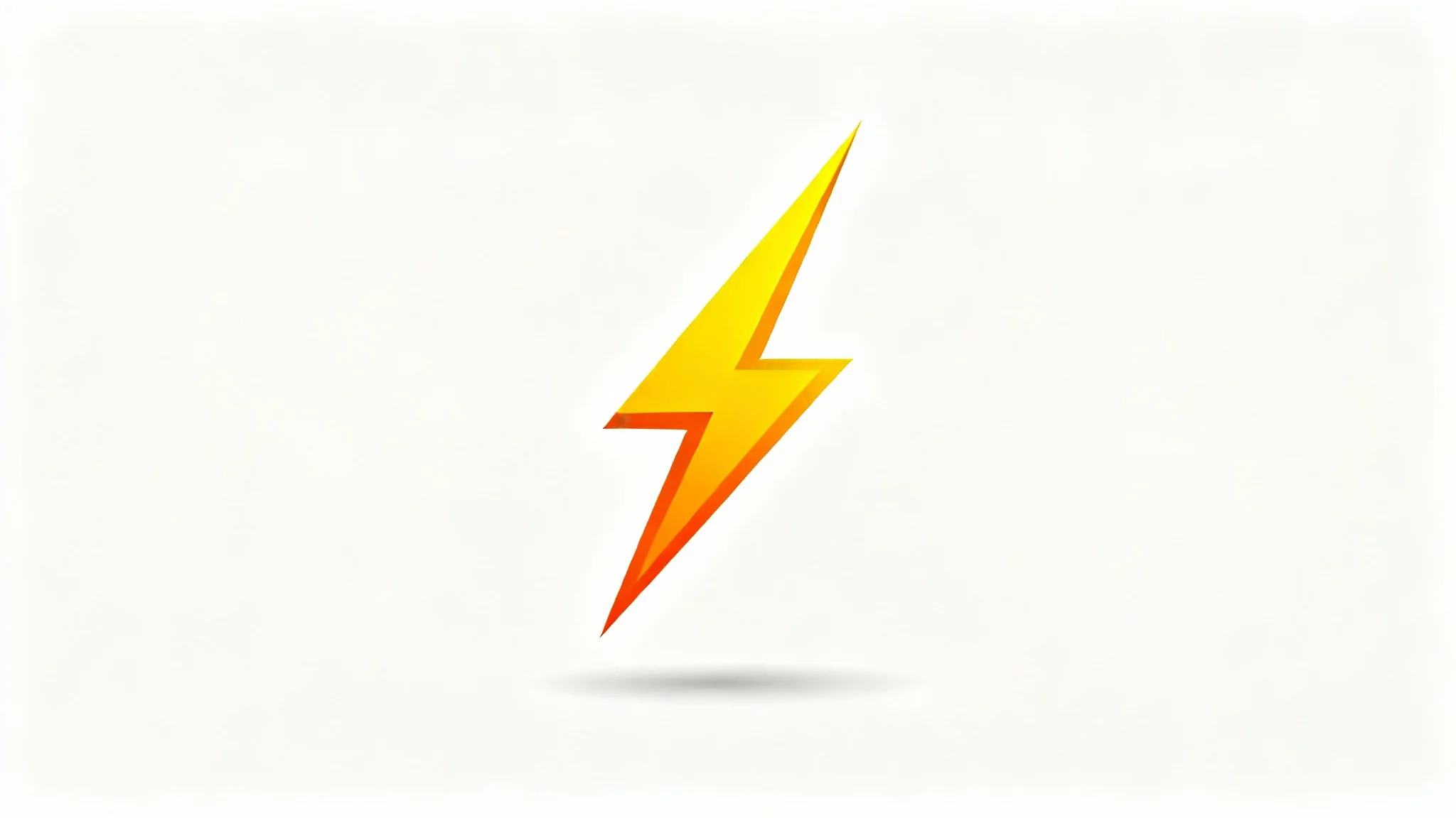 A modern, minimalist logo of a vibrant yellow lightning bolt with an orange gradient, centered on a clean white background.