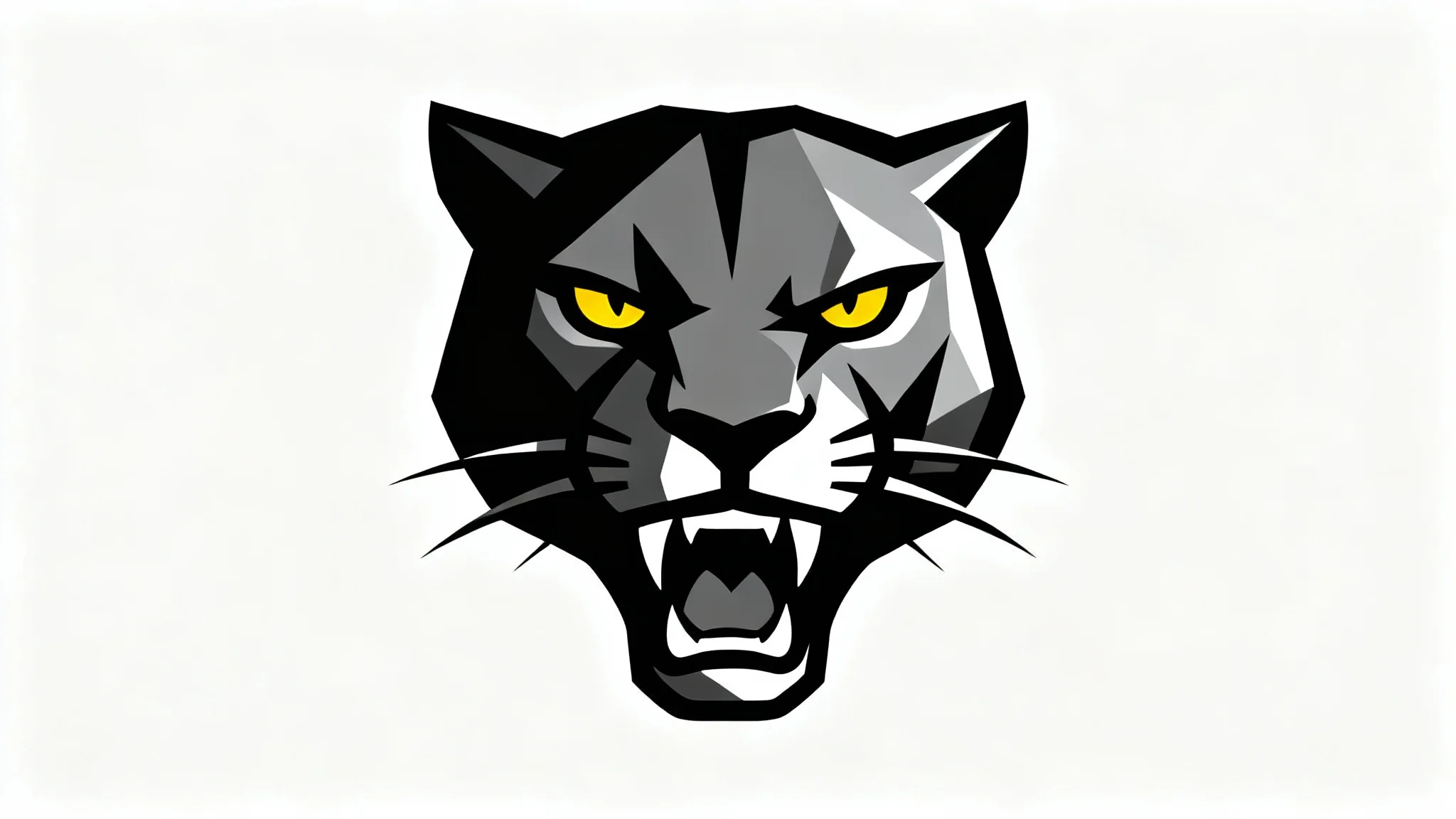 A modern, stylized vector logo of a fierce wildcat's head in black, gray, and yellow, presented on a clean white background.