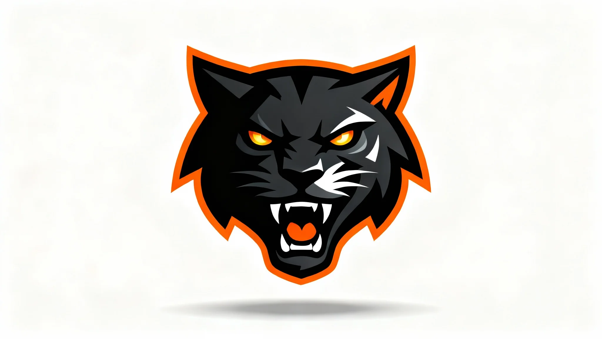 A modern vector logo of a fierce wildcat head in an esports style, featuring orange, black, and white colors, on a clean white background.