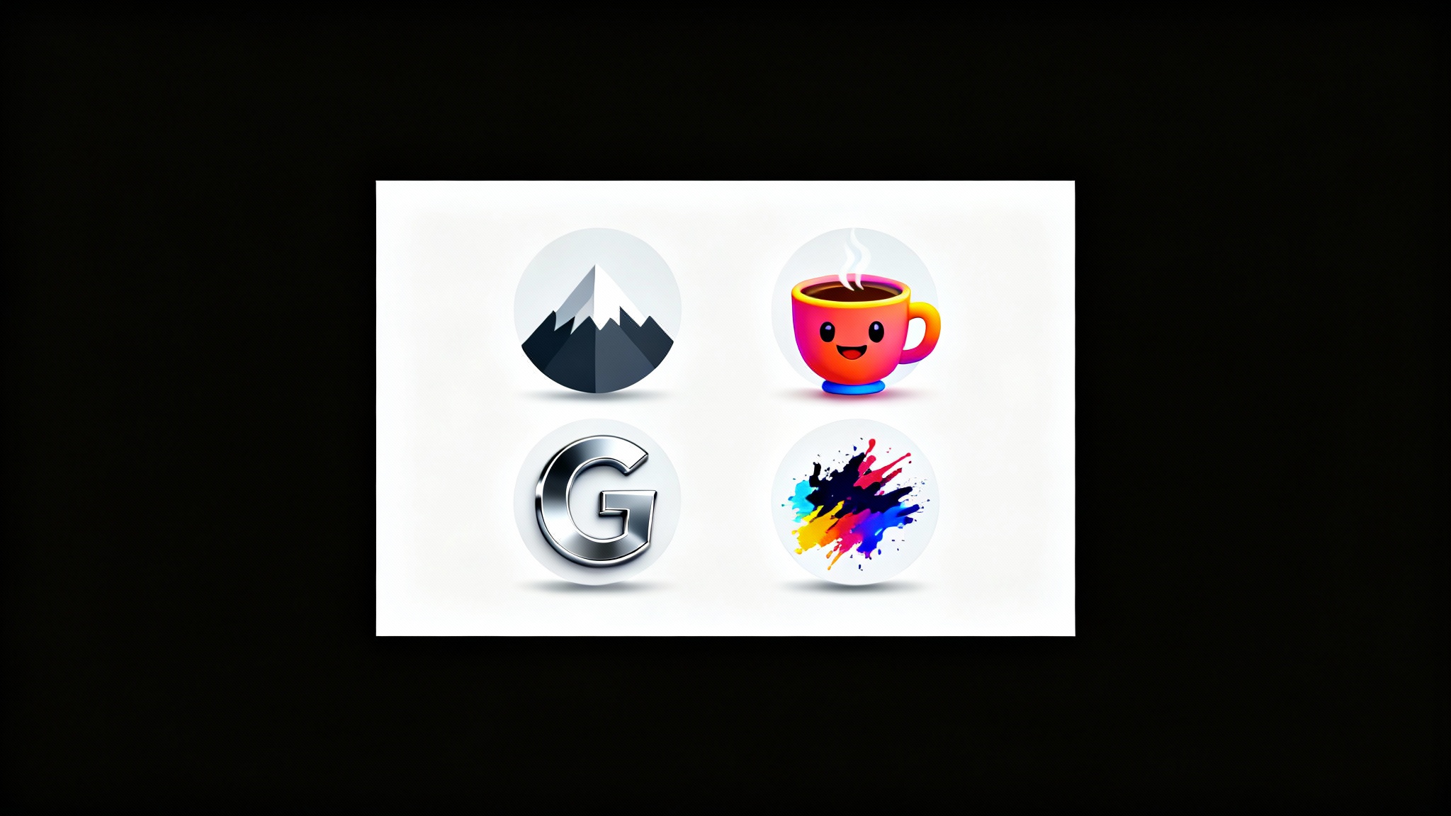 A mockup showcasing a variety of professionally designed YouTube channel icons, including minimalist, cartoon, and abstract styles, arranged neatly on a white background.