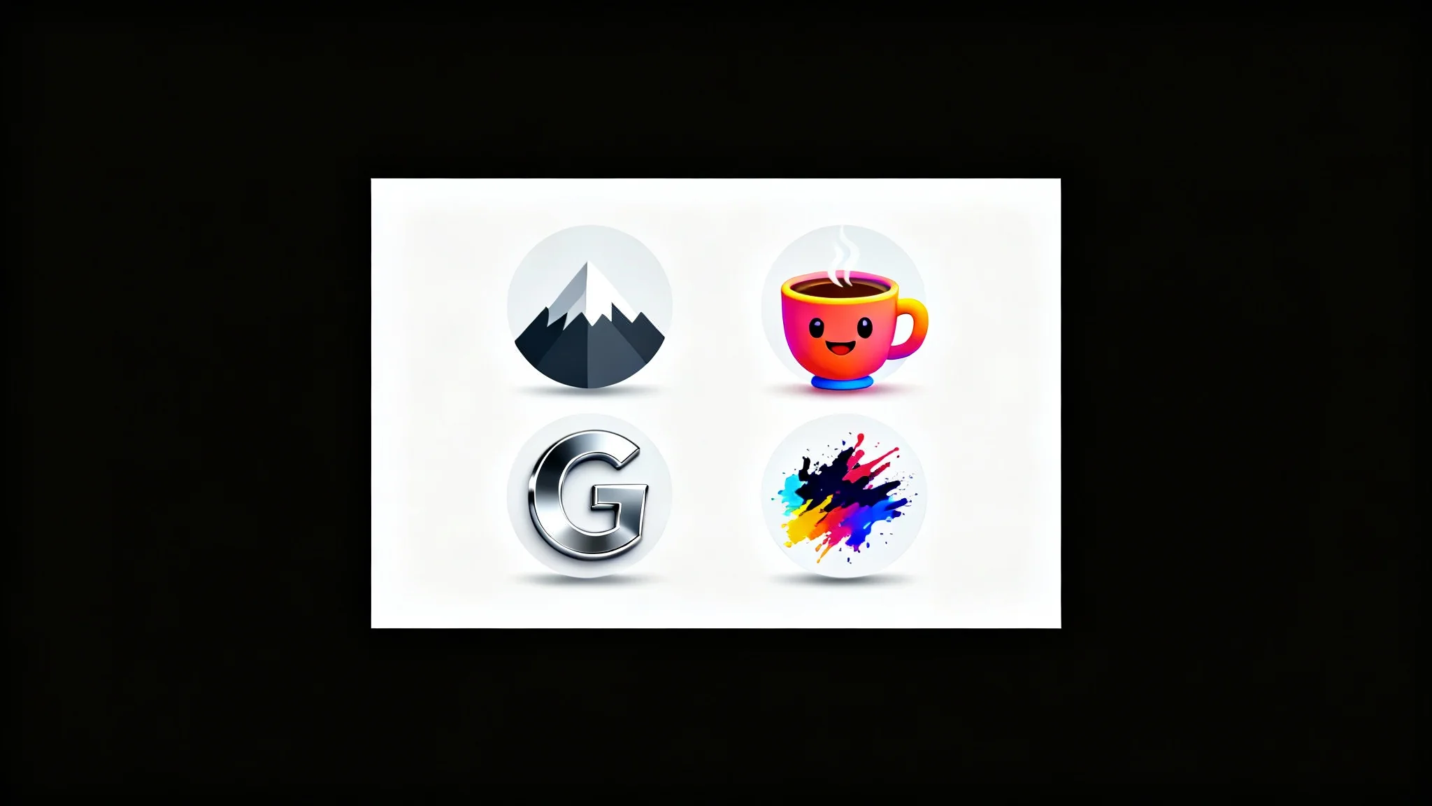 A mockup showcasing a variety of professionally designed YouTube channel icons, including minimalist, cartoon, and abstract styles, arranged neatly on a white background.