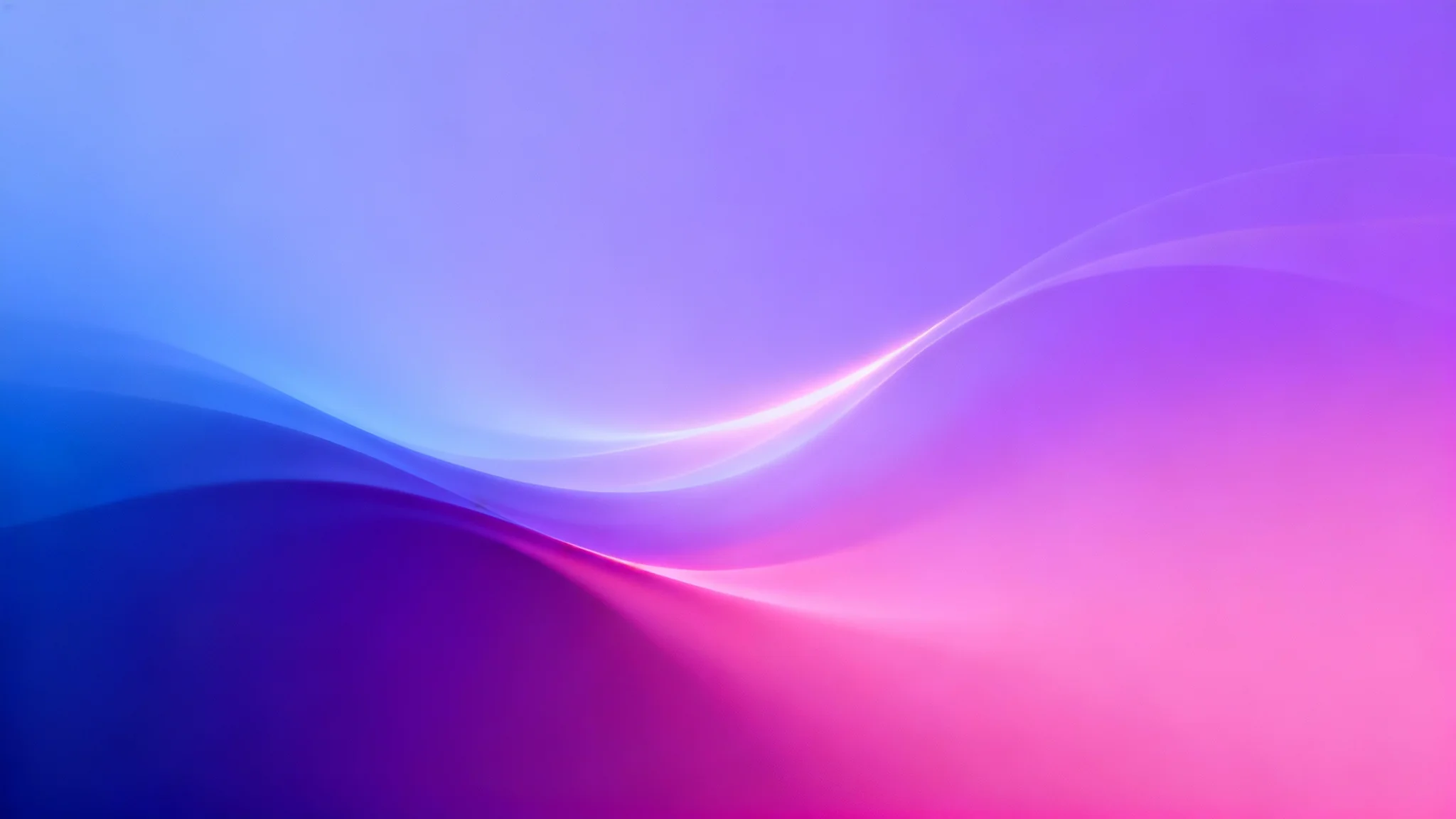 A modern website background featuring a smooth gradient transitioning from deep blue to purple and vibrant pink, with soft light waves.