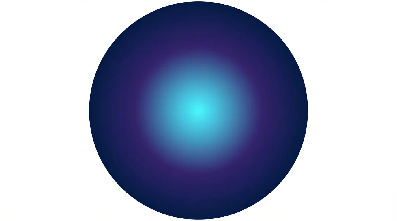 A modern graphic representation of a radial gradient on a white background, smoothly transitioning from a light cyan center to a dark navy blue at the edges.