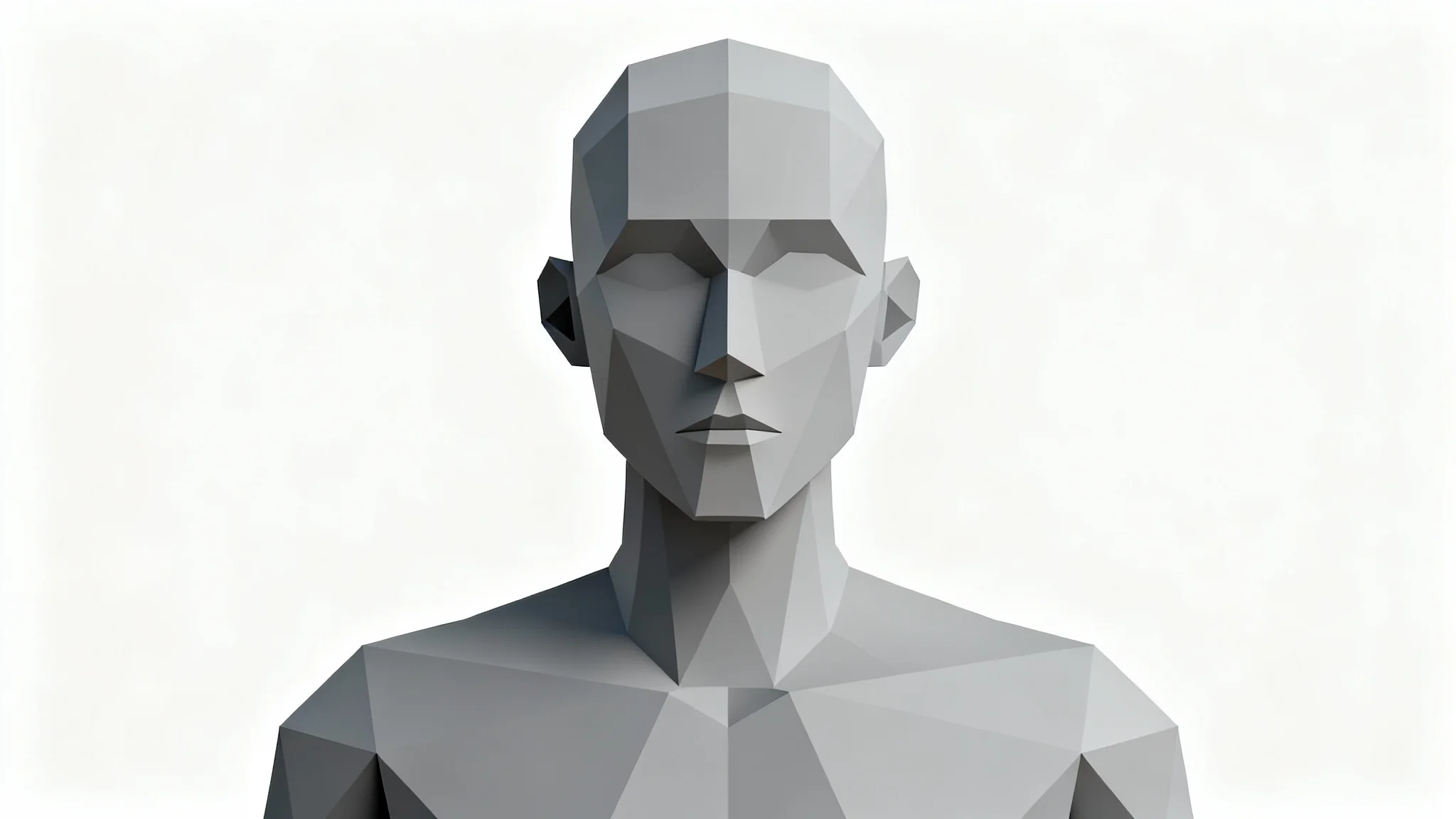 A 3D rendering of a gray, low-polygon NPC meme character with a blank expression, on a white background.