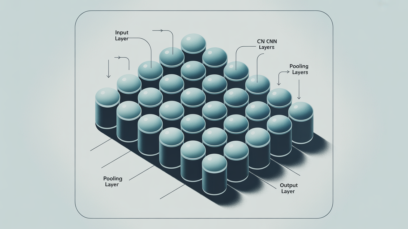 A professionally designed diagram of a neural network architecture, shown as a final polished result with multiple layers, nodes, and connections on a clean background.