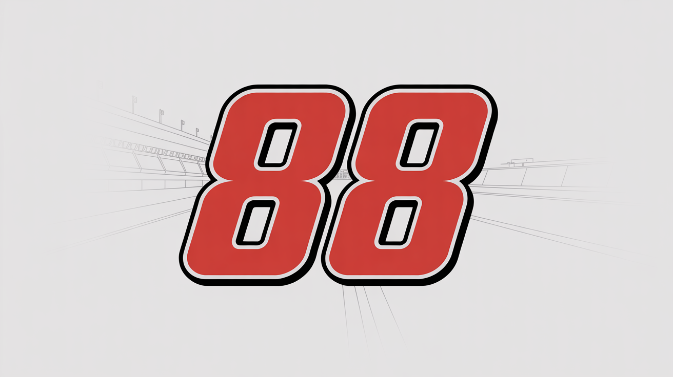 A mockup of the number 88 in a bold, red, and black NASCAR-style racing font, set against a clean white background.