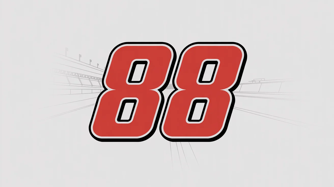 A mockup of the number 88 in a bold, red, and black NASCAR-style racing font, set against a clean white background.
