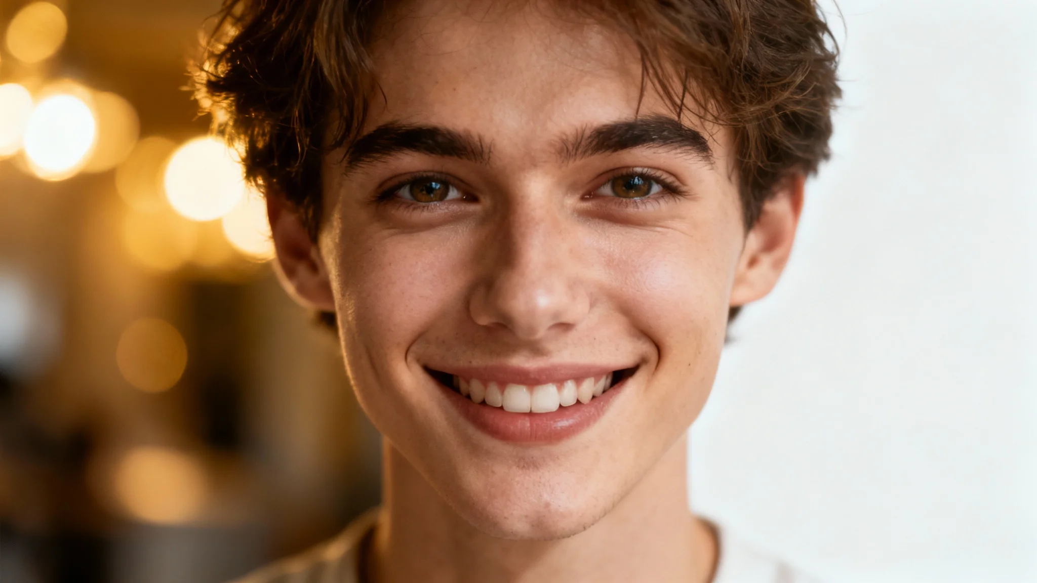 A professional portrait photo with a person in sharp focus, while the background behind them is completely blurred, demonstrating a background blur effect.