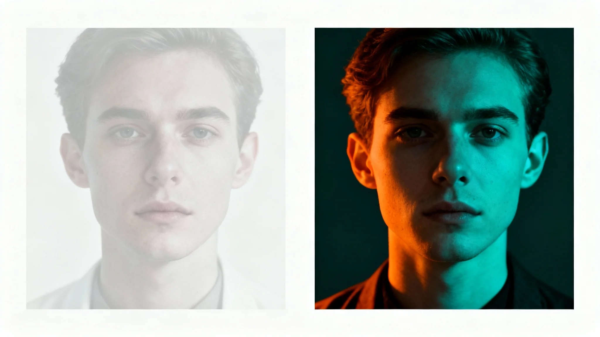 A side-by-side comparison showing a thumbnail before and after color grading. The original image is flat and colorless, while the graded image is vibrant, cinematic, and visually appealing, demonstrating the effect of color grading.