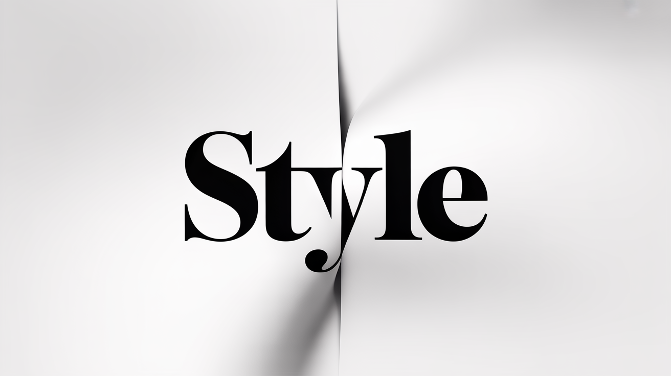 A conceptual mockup showing the word 'STYLE' on a white background. The first half of the word is in a classic serif font, and the second half is in a modern sans-serif font, illustrating the concept of replacing a font.
