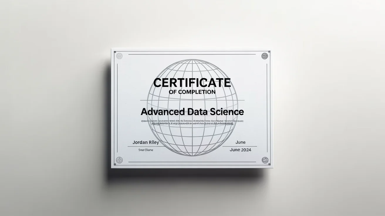 A digital certificate of completion with a large, semi-transparent globe watermark in the center. The text on the certificate is clearly visible through the watermark, demonstrating the final result of the tool.