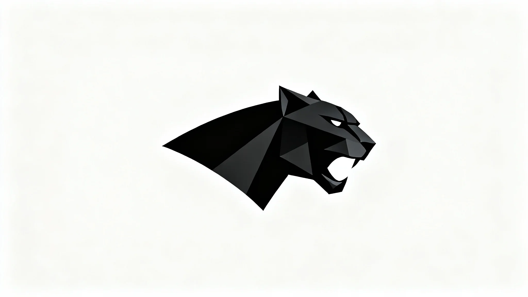 A modern, minimalist vector logo of a stylized black panther head, presented on a clean white background, conveying a sense of power and speed.