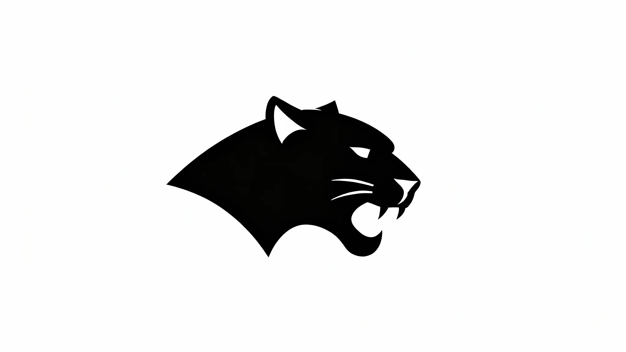 A sleek, minimalist black vector logo of a panther's head in profile, showcased on a clean white background, symbolizing power and modernity.