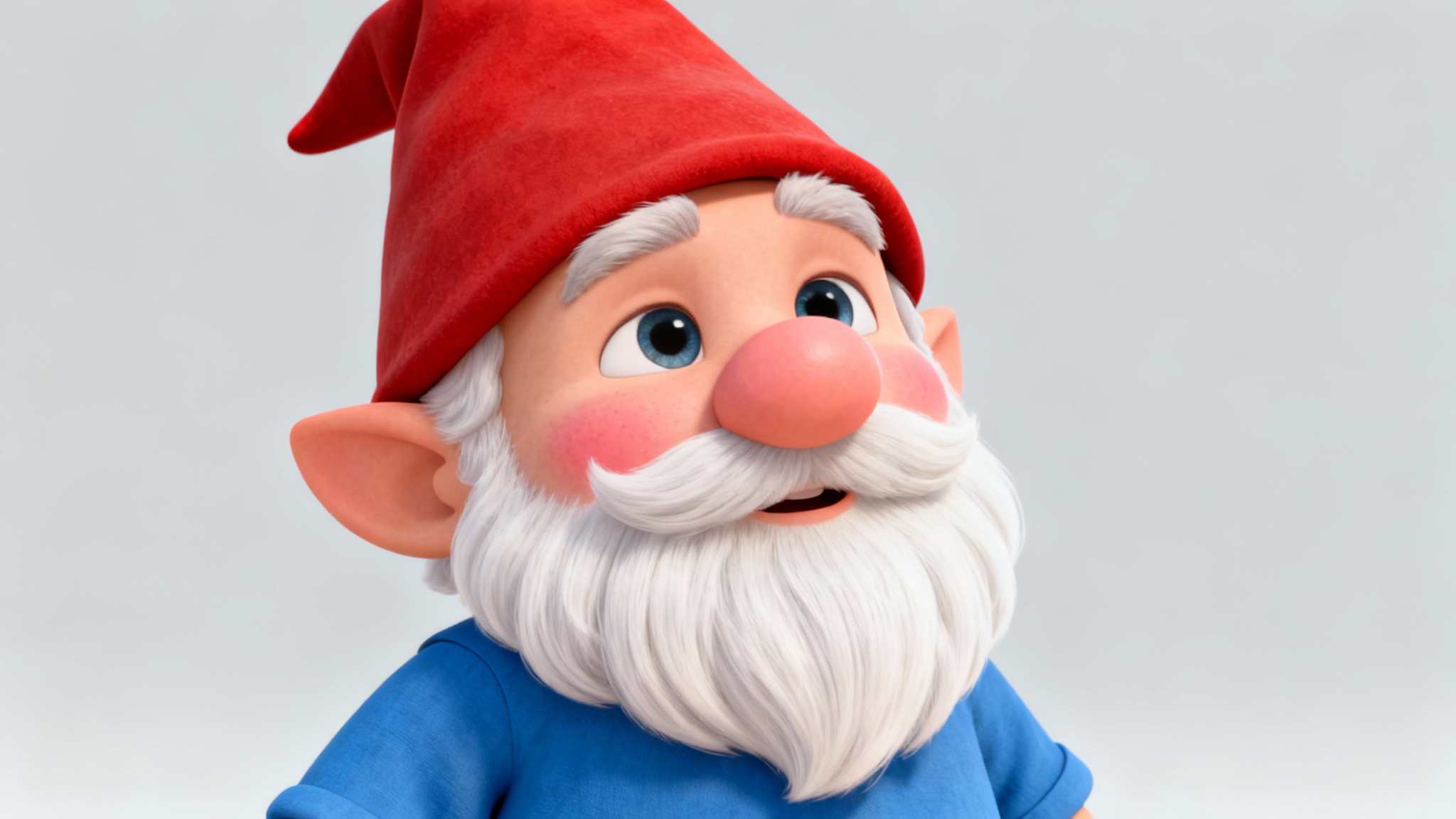 A friendly 3D animated gnome with a long white beard and a pointy red hat, smiling warmly. The image is a character avatar on a plain background.