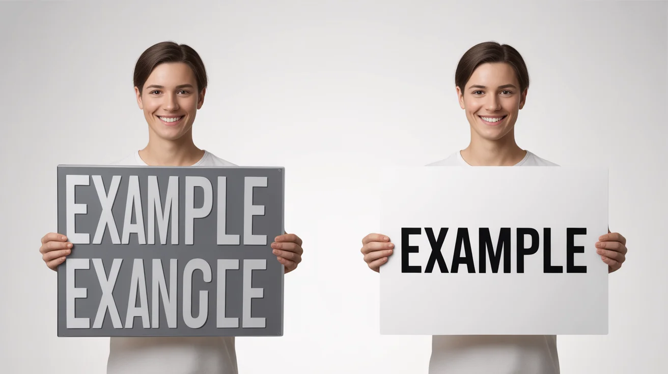 A visual comparison of a mirror effect versus a reverse mirror effect. The left image is fully mirrored with unreadable text reading 'EXAMPLE'. The right image shows the person mirrored but the text is corrected and readable, also reading 'EXAMPLE'.