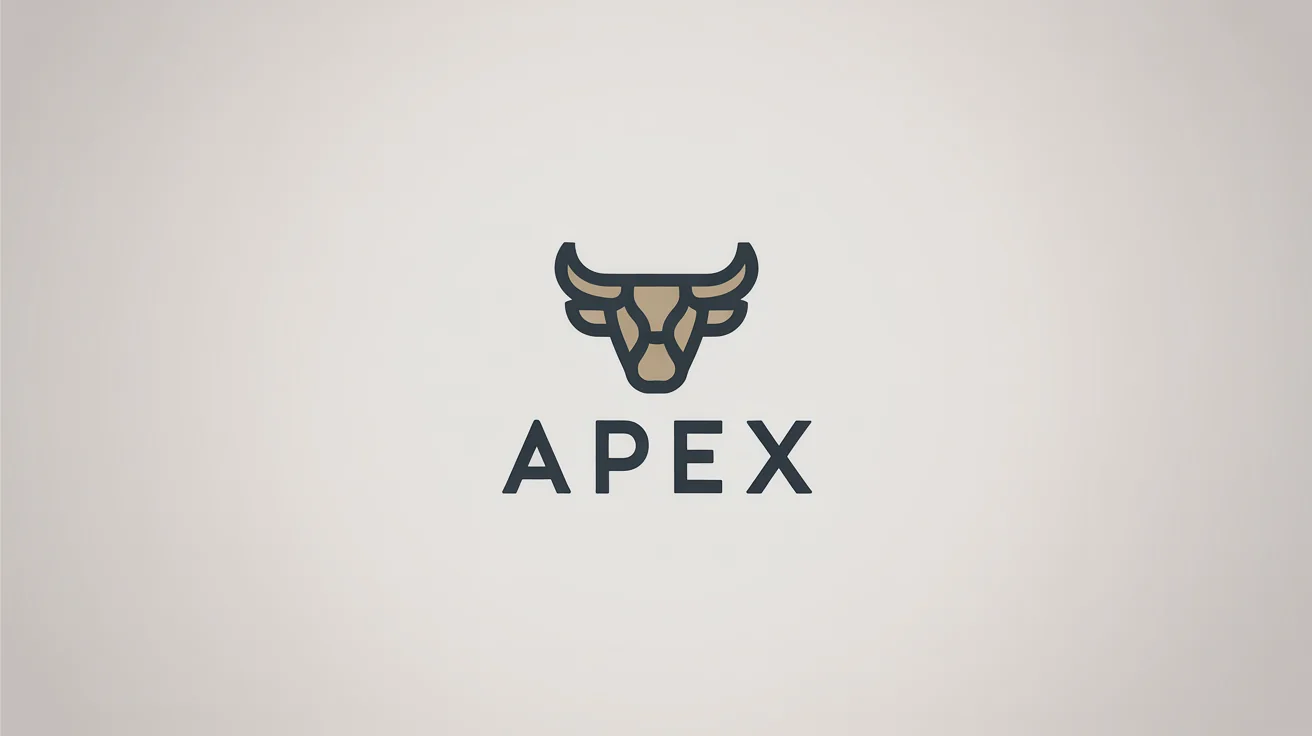 A professional and modern logo featuring a geometric bull's head with the word 'APEX' underneath, displayed on a clean background.