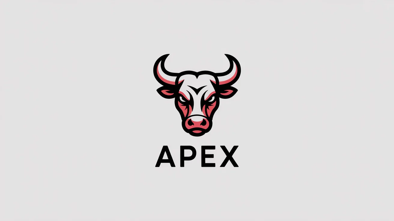 A modern and powerful black and red logo of a geometric bull head with the word 'APEX' underneath, displayed on a white background.