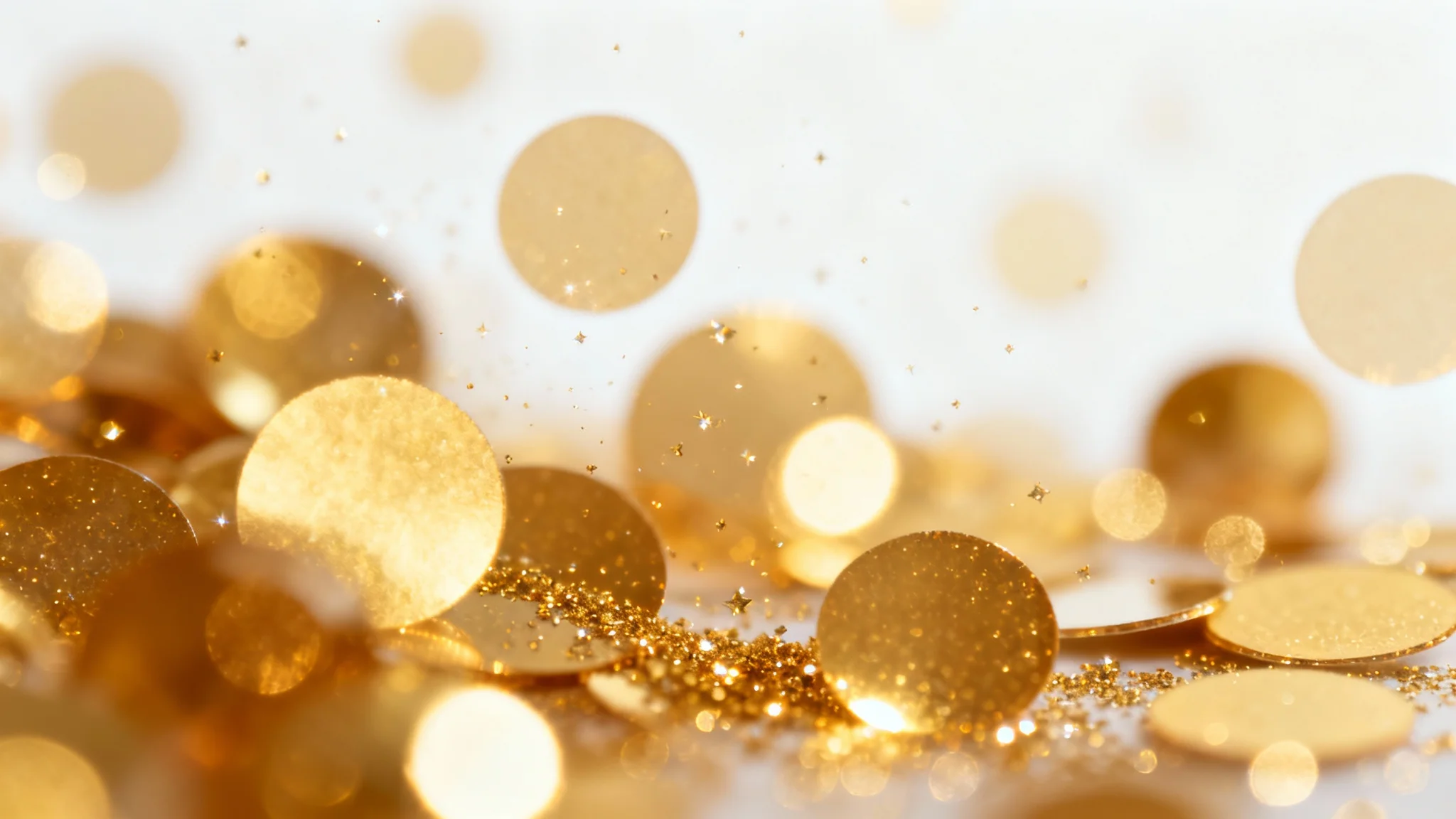 A luxurious background with sparkling gold bokeh lights, creating a warm and elegant atmosphere.
