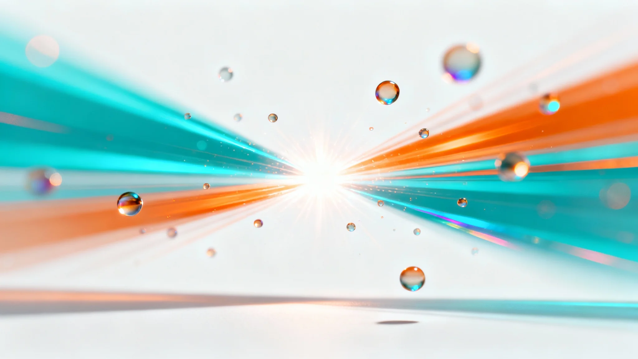 A photorealistic mockup of a cinematic lens effect, showing a bright anamorphic flare with blue and orange streaks and colorful bokeh orbs, all isolated on a clean white background.