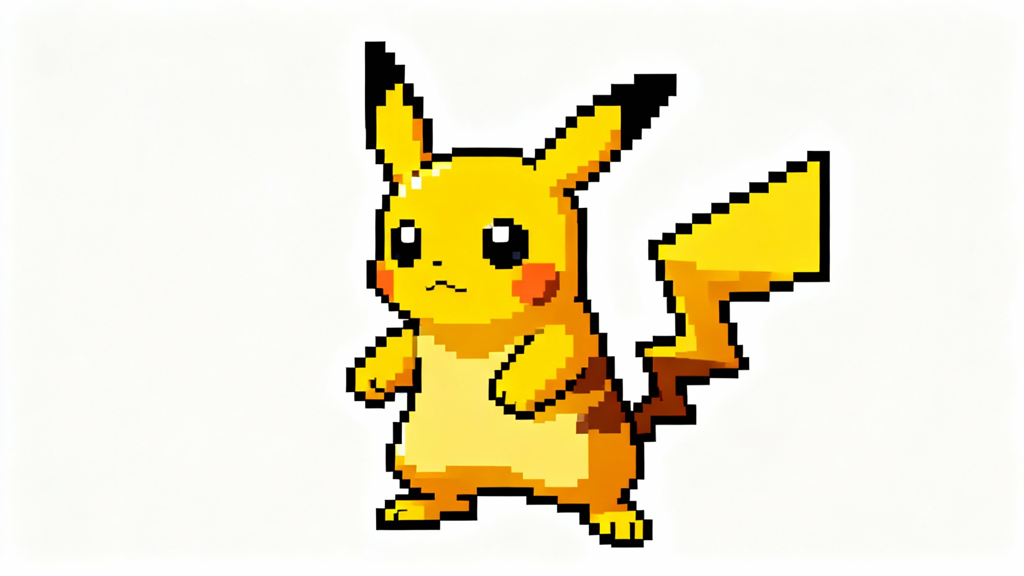 A 16-bit pixel art sprite of a fictional, electric-type rodent monster, reminiscent of classic video games, set against a plain white background.