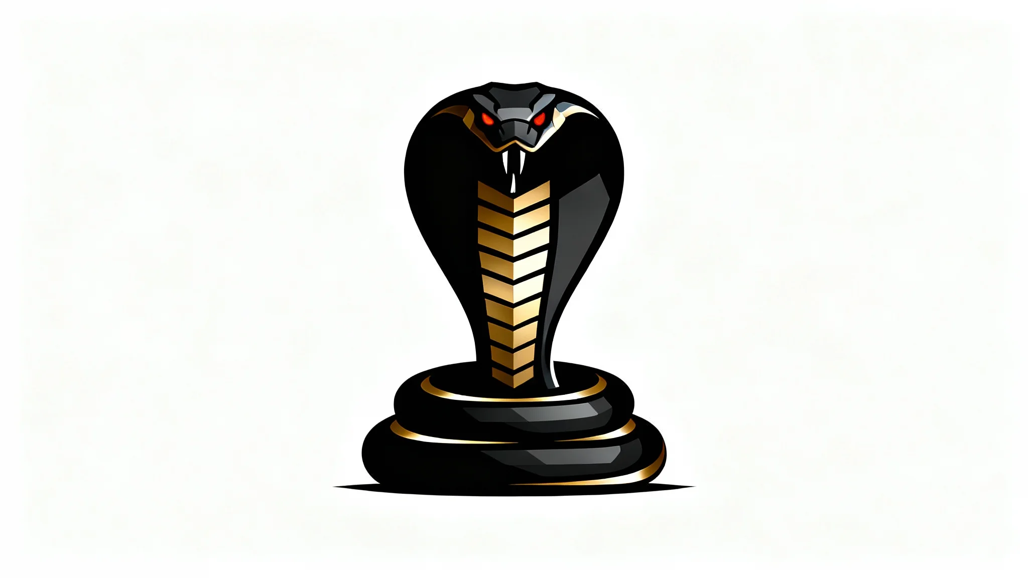 A modern vector logo of a striking cobra, designed in black and gold, centered on a plain white background.