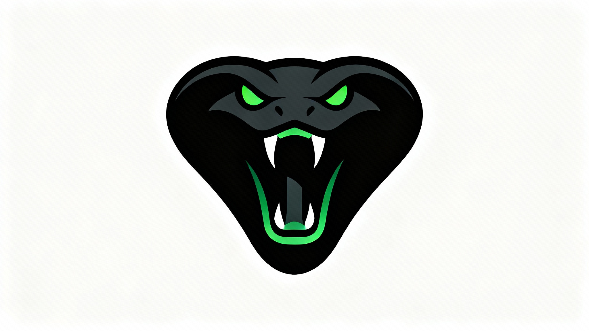 A modern vector logo of a striking cobra's head in black and venomous green, presented as a brand icon on a white background.