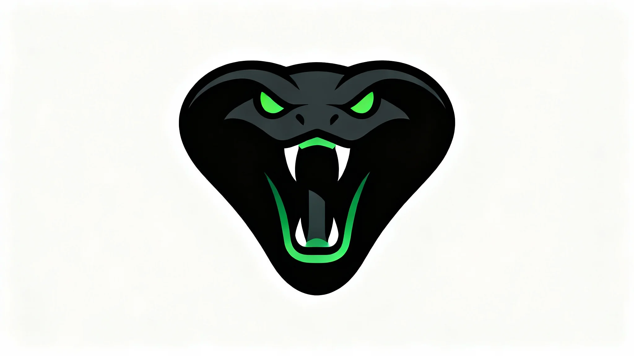 A modern vector logo of a striking cobra's head in black and venomous green, presented as a brand icon on a white background.