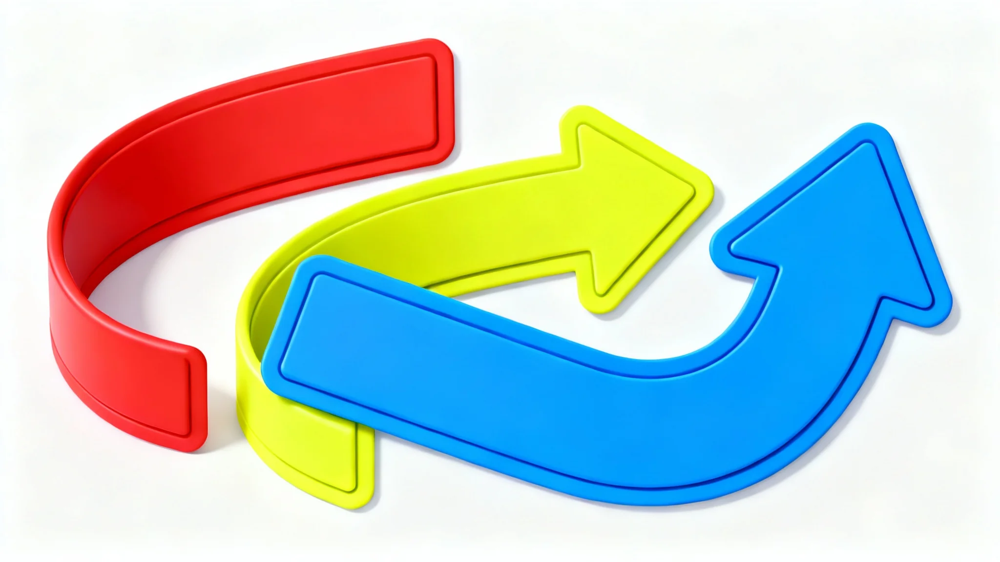 A collection of colorful, bold arrows of different shapes and sizes, designed for use in video thumbnails, displayed on a white background.