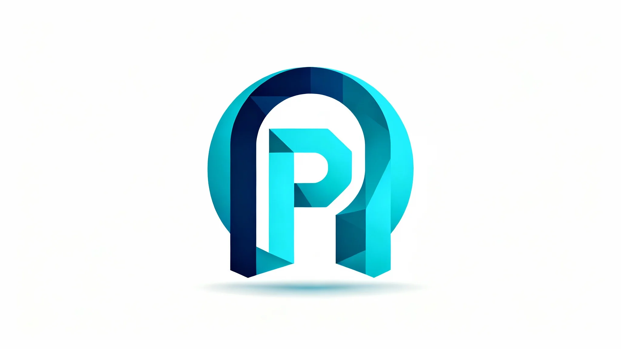 A modern logo design representing a portal, with a blue and cyan color gradient, presented on a clean white background.