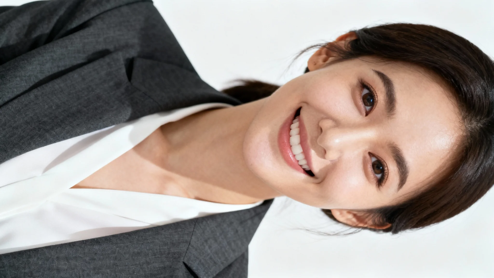 Professional headshot of a smiling woman in a blazer, perfect for a LinkedIn profile, set against a clean white background.