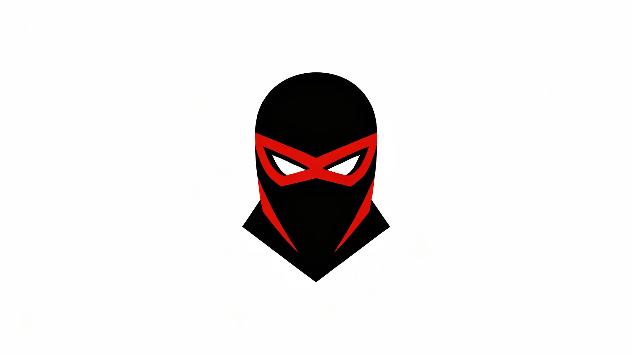 A modern, minimalist logo of a ninja, designed in black, white, and red. The logo features a stylized ninja mask on a clean white background, conveying stealth and professionalism.